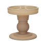 Glass pillar candle holder KLEOFINA, with base, mat beige, 3.3"/8.5cm, Ø3.3"/8.5cm