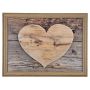 BJARKA lap tray, heart design, brown, 43x33x7cm