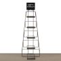 Metal display shelf KANEO, 5 shelves, black-brown