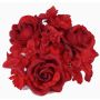 Artificial candle wreath INGA, rose, hydrangea, red, Ø3.9"/10cm