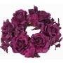 Artificial candle wreath INGA, rose, hydrangea, violet, Ø5.9"/15cm