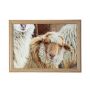 Lap tray BJARKA, sheep design, white-brown, 17"x13"x2.8"/43x33x7cm