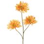 Decorative chrysanthemum branch LASDIM, ochre yellow, 75 cm, Ø 11 cm