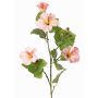 Artificial hibiscus branch TELSIMA with flowers, light pink, 80cm