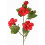 Artificial hibiscus branch TELSIMA with flowers, red, 80cm