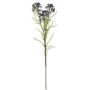 Artificial wax flower branch MEDEA, dark purple, 80 cm, Ø 6 cm