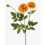 Artificial dahlia NAXOS with blooms, orange-yellow, 70cm, Ø10–11cm