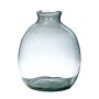 Bottle vase NERRASITA of glass, with grooves, recycled, clear, 26,5cm, Ø23,5cm