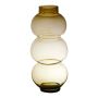 Spherical glass vase HERIBETO, recycled, orange-brown-clear, 40cm, Ø16cm