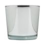 Glass planter ALENA SHINY, shiny silver, 11cm, Ø11,5cm