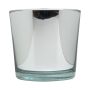 Glass planter ALENA SHINY, shiny silver, 16cm, Ø17cm