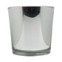Glass planter ALENA SHINY, shiny silver, 19cm, Ø19cm