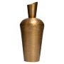 Decorative metal bottle vase VICTORINO, structure, gold, 41cm, Ø16,5cm