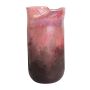 Glass vase PEPA, folded opening, multi pink-clear, 41,5cm, Ø20cm