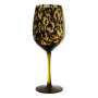 White wine glass RUSSELL, leopard pattern, brown-clear, 22,5cm, Ø8cm