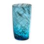Table vase MARICAR made of glass, patterned, blue-gold clear, 14,5cm, Ø8cm