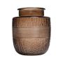 Decorative glass vase MARISELA with ornamental border, brown-clear, 18cm, Ø15,5cm