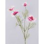 Artificial flower branch Cosmos PRESTIOSA, white-pink, 30"/75cm