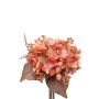False hydrangea bouquet NAGOLD, gypsophila, astilbe, dry look, orange-pink, 14"/35cm