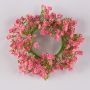 Decorative gypsophila wreath LITAGO, pink-fuchsia, Ø8"/20cm