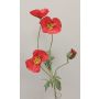 Fake poppy branch OXANDRINE, red, 24"/60cm