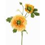 Artificial ranunculus SAGARA, apricot-green, 18"/45cm, Ø2"-3.5"/5-9cm