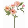 Faux peony branch LARDUAN, Eco Collection, pink-white, 24"/60cm, Ø2.8"/7cm