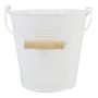 MAUREA zinc bucket with beechwood handle, white, 19 cm, Ø 20 cm