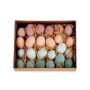 Decorative chicken eggs KUSUM, 24 pieces, Easter decoration, flocked, multicoloured