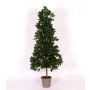Artificial cherry laurel pyramid KUSJENKA, natural stem, fruits, 5ft/150cm - Made in Italy