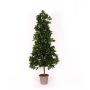 Artificial cherry laurel pyramid KUSJENKA, natural stem, fruits, 6ft/180cm - Made in Italy