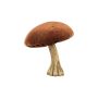 ARNAH decorative mushroom figurine, velvet, rust-coloured, 10 cm