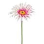 Artificial flower Gerbera FELISY, pink-white, 26"/65cm