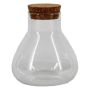 PEPPA storage jar with cork lid, clear, 11.5 cm, Ø10.3 cm