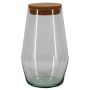 MAMBER storage jar with cork lid, clear, 28 cm, Ø17.5 cm