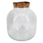 RYZEL storage jar with cork lid, clear, 21cm, Ø19cm
