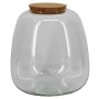 FENNY storage jar with cork stopper, clear, 20cm, Ø19cm
