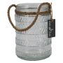 PRISMY lantern with rope, patterned, clear, 16.5 cm, Ø11 cm