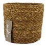 Seagrass basket AMPARO, beige, 5.5"/14cm, Ø6"/16,5cm