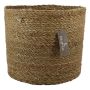 Seagrass basket AMPARO, beige, 10"/26cm, Ø11"/28cm