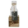 Glass bottle STOLLAN in wooden box, Home lettering, clear, 2.6"x2.6"x6"/6,7x6,7x15,5cm