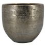 Ceramic flower pot ILSE with texture, gold, 12"/31cm, Ø13"/34cm