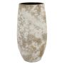 AROON ceramic flower vase with marbled finish, antique white, 50 cm, Ø26 cm