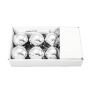 LED Christmas baubles ESTRELLA, 6 pieces, shiny silver, Ø 2.4"/6 cm