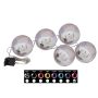 LED Christmas baubles LUVELIA, 5 pieces, shiny fuchsia, Ø3.1"/8cm