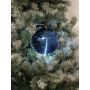 LED Christmas baubles LUVELIA, 5 pieces, shiny dark blue, Ø 3.1"/8 cm