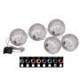 LED Christmas baubles LUVELIA, 5 pieces, shiny dark blue, Ø3.1"/8cm