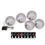LED Christmas baubles LUVELIA, 5 pieces, shiny purple, Ø3.1"/8cm