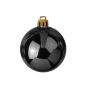 Christmas baubles TEODORA, 6 pcs, shiny black, Ø2.8"/7cm