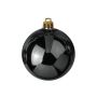 Christmas baubles TEODORA, 4 pcs, shiny black, Ø 4"/10 cm